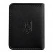 Шкіряна обкладинка для прав або id-паспорта 4.1 з гербом України (чорна)
