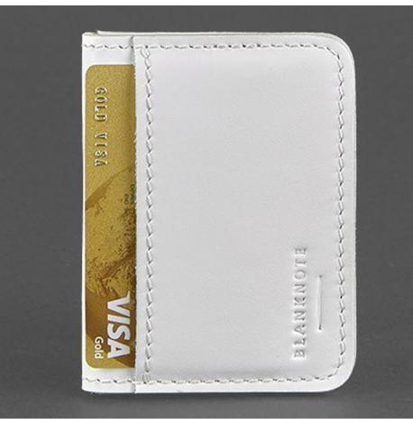 Шкіряна обкладинка для прав або id-паспорта 4.1 з гербом України (біла)