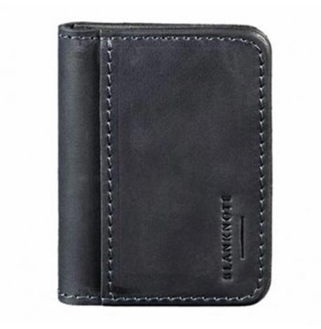 Шкіряна обкладинка для прав або id-паспорта 4.1 з гербом України (синя) шкіра Crazy Horse