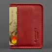Шкіряна обкладинка для прав або id-паспорта 4.1 з гербом України (червона)