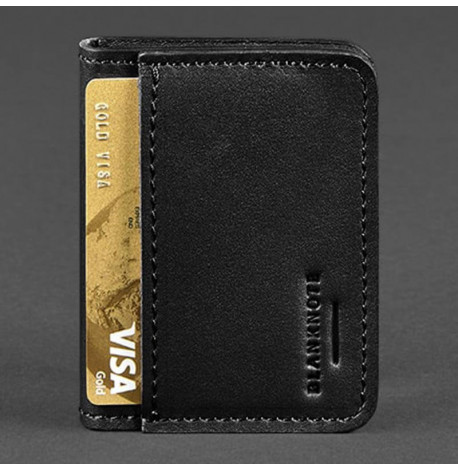 Шкіряна обкладинка для прав або id-паспорта 4.0 (чорна), шкіра Krast