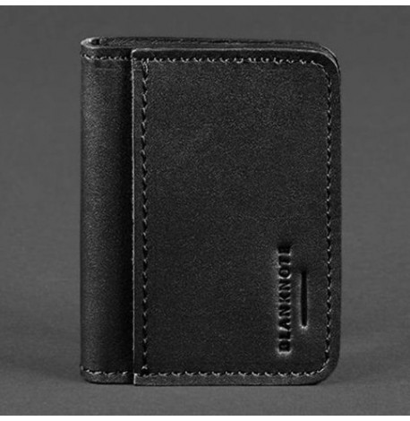 Шкіряна обкладинка для прав або id-паспорта 4.0 (чорна), шкіра Krast