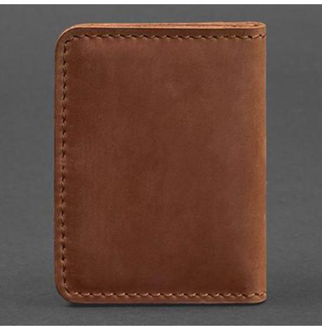 Кожаная обложка для прав или id-паспорта 4.0 (светло-коричневая) кожа Crazy Horse