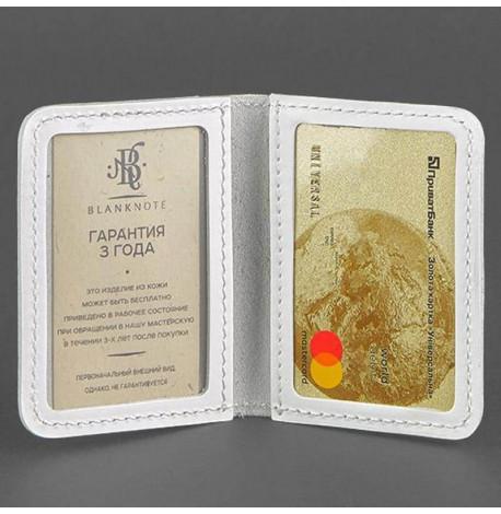 Кожаная обложка для прав или id-паспорта 4.0 (белая)