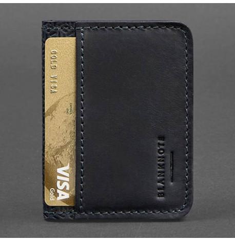 Шкіряна обкладинка для прав або id-паспорта 4.0 (карбон синя)