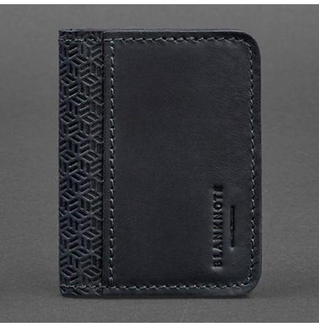 Шкіряна обкладинка для прав або id-паспорта 4.0 (карбон синя)