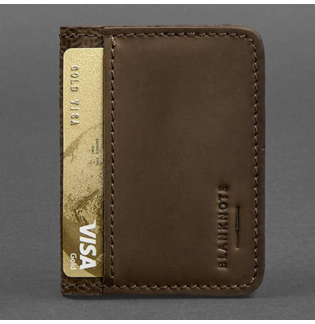 Шкіряна обкладинка для прав або id-паспорта 4.0 (карбон темно-коричнева)