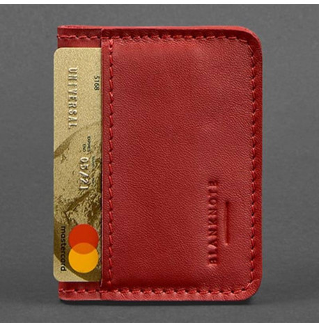 Шкіряна обкладинка для прав або id-паспорта 4.0 (червона)