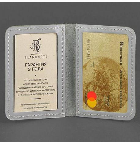 Кожаная обложка для прав или id-паспорта 4.0 (серая)