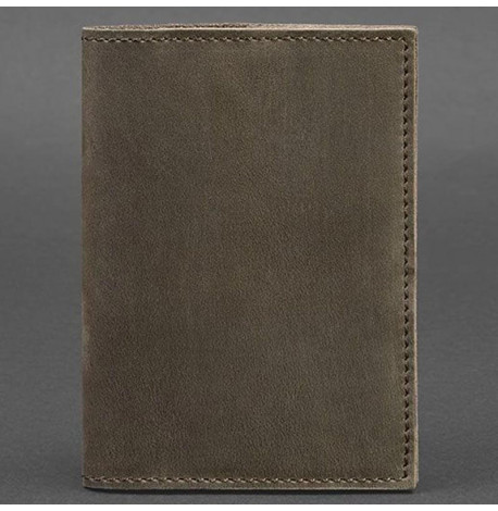 Обложка для паспорта из кожи 1.2 (темно-коричневая) кожа Crazy Horse