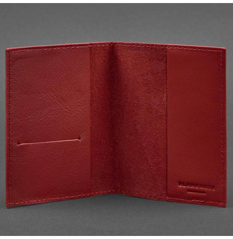 Обкладинка для паспорта зі шкіри 1.2 (червона) шкіра Krast