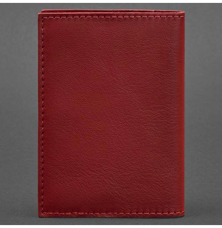 Обкладинка для паспорта зі шкіри 1.2 (червона) шкіра Krast