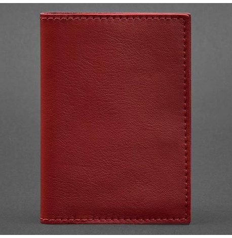 Обкладинка для паспорта зі шкіри 1.2 (червона) шкіра Krast