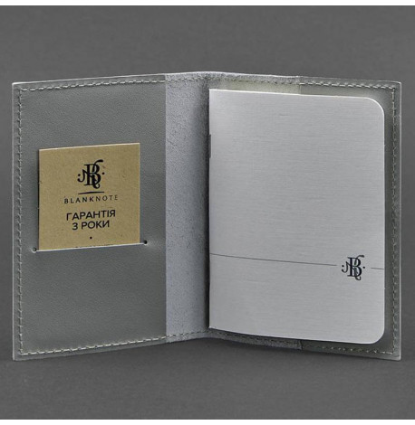 Обложка для паспорта из кожи 1.2 (серая)