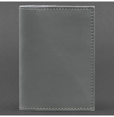 Обложка для паспорта из кожи 1.2 (серая)