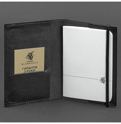Обкладинка для паспорта зі шкіри 1.0 (чорна) шкіра krast