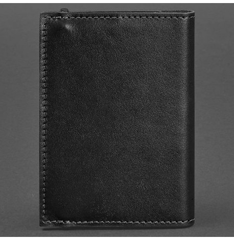 Обкладинка для паспорта зі шкіри 1.0 (чорна) шкіра krast