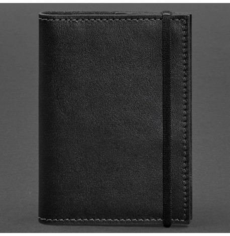 Обкладинка для паспорта зі шкіри 1.0 (чорна) шкіра krast