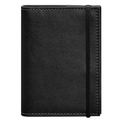 Обкладинка для паспорта зі шкіри 1.0 (чорна) шкіра krast