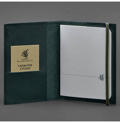 Обложка для паспорта из кожи 1.0 (зеленая) кожа krast