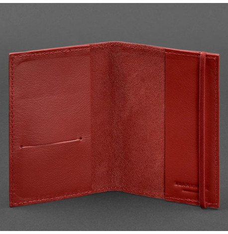 Обкладинка для паспорта зі шкіри 1.0 (червона)
