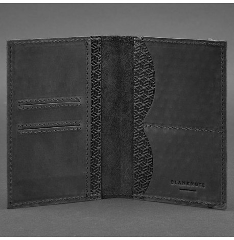 Обложка для паспорта из кожи 2.0 "Карбон" (черная)