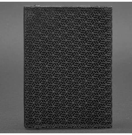 Обложка для паспорта из кожи 2.0 "Карбон" (черная)
