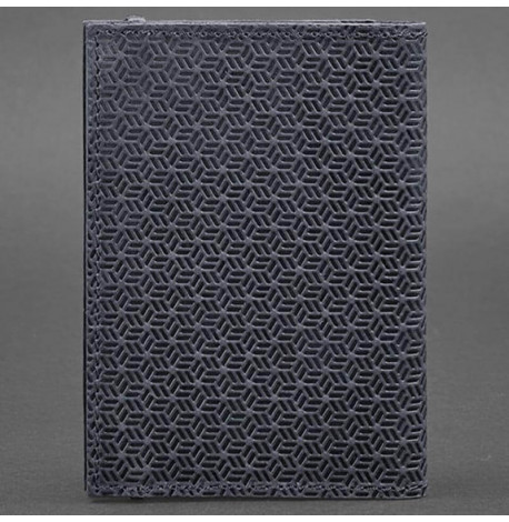 Обложка для паспорта из кожи 2.0 "Карбон" (темно-синий)