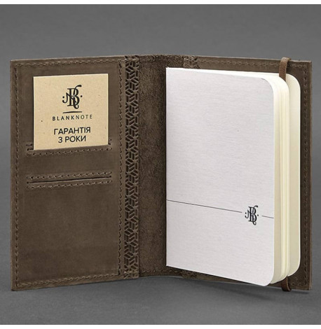 Обложка для паспорта из кожи 2.0 "Карбон" (темно-коричневая)