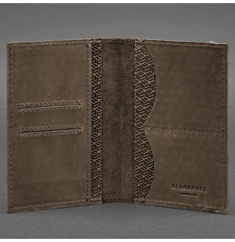 Обложка для паспорта из кожи 2.0 "Карбон" (темно-коричневая)