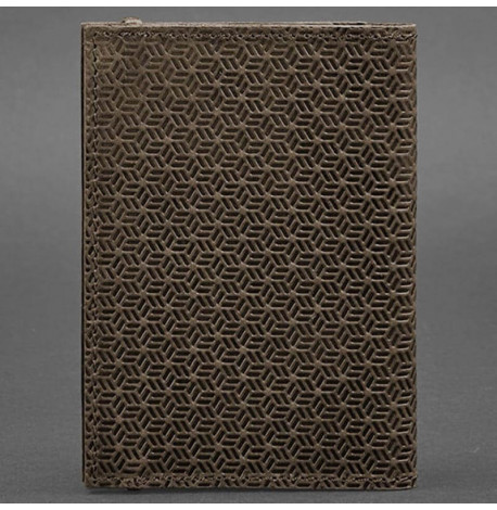 Обложка для паспорта из кожи 2.0 "Карбон" (темно-коричневая)