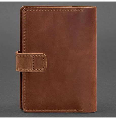 Обложка для паспорта из кожи 3.0 (светло-коричневая) кожа Crazy Horse