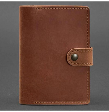 Обложка для паспорта из кожи 3.0 (светло-коричневая) кожа Crazy Horse