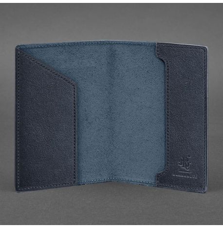 Кожаная обложка для военного билета 7.0 (темно-синяя)