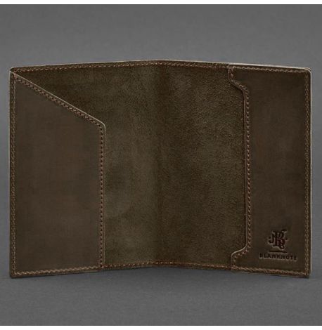 Кожаная обложка для военного билета 7.0 (темно-коричневая) кожа Crazy Horse