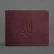 Кожаная обложка для удостоверения с гербом Украины (бордовая) кожа Crazy Horse