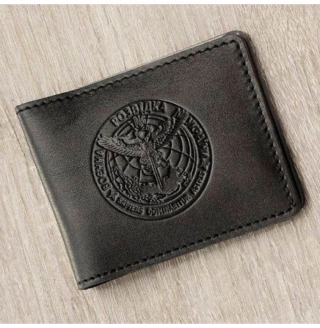 Кожаная обложка для удостоверения ГУР (черная)