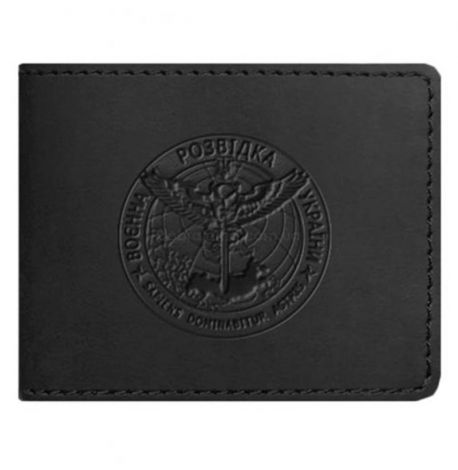 Шкіряна обкладинка для посвідчення ГУР (чорна) шкіра Crazy Horse