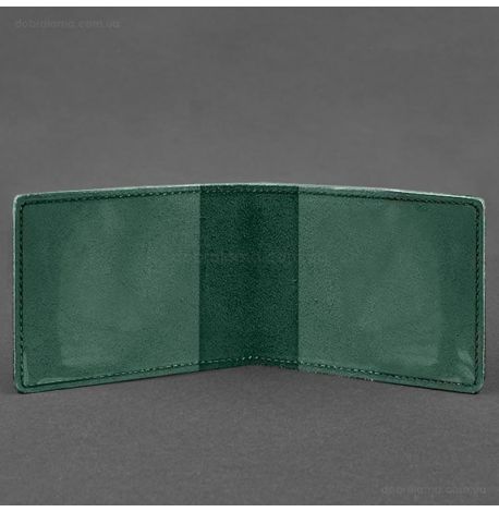 Шкіряна обкладинка для посвідчення ГУР (зелена) шкіра Crazy Horse