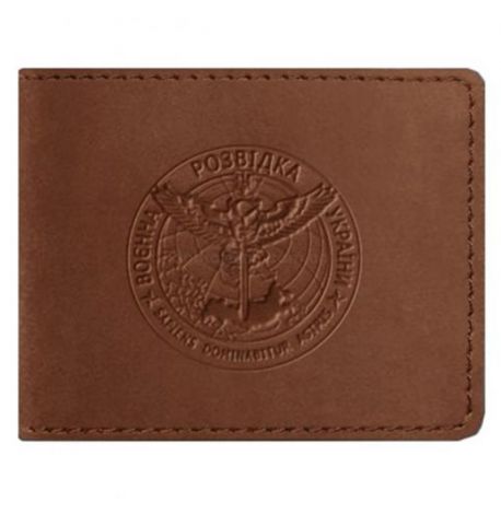 Кожаная обложка для удостоверения ГУР (светло-коричневая) кожа Crazy Horse