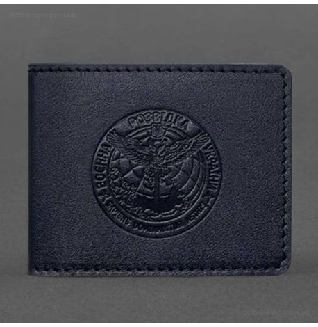 Кожаная обложка для удостоверения ГУР (темно-синяя)