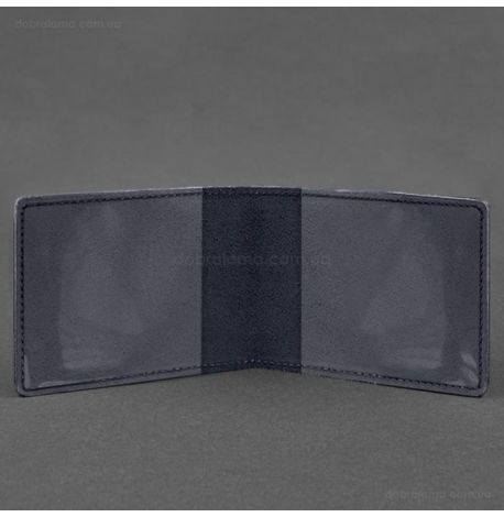 Кожаная обложка для удостоверения ГУР (темно-синяя) кожа Crazy Horse