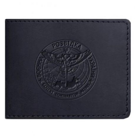 Кожаная обложка для удостоверения ГУР (темно-синяя) кожа Crazy Horse