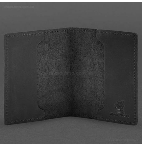 Шкіряна обкладинка для посвідчення офіцера 9.2 (чорна) шкіра Crazy Horse