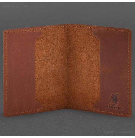 Кожаная обложка для удостоверения офицера 9.2 (светло-коричневая) кожа Crazy Horse