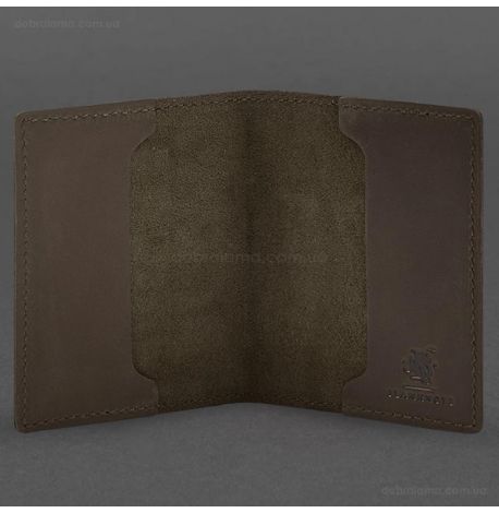 Кожаная обложка для удостоверения офицера 9.2 (темно-коричневая) кожа Crazy Horse