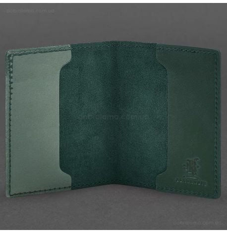 Кожаная обложка для удостоверения офицера 9.2P (зеленая) кожа Crazy Horse