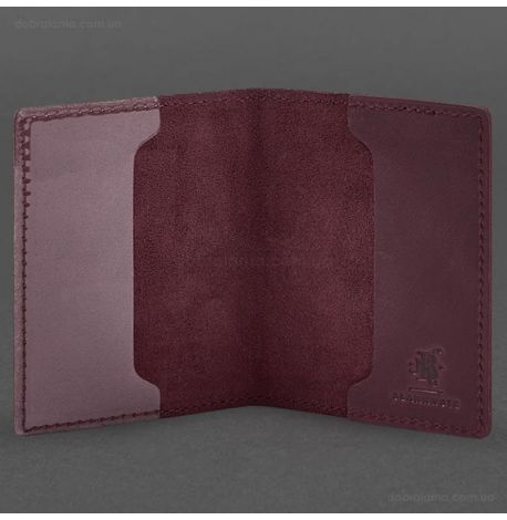 Кожаная обложка для удостоверения офицера 9.2P (бордовая) кожа Crazy Horse