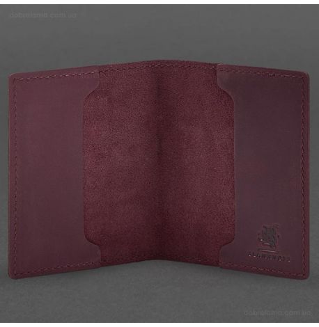 Шкіряна обкладинка для посвідчення офіцера 9.2 (бордова) шкіра Crazy Horse
