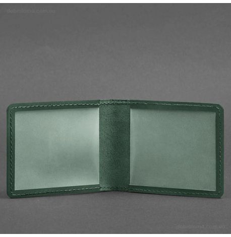 Кожаная обложка для удостоверения с гербом Украины (зеленая) кожа Crazy Horse